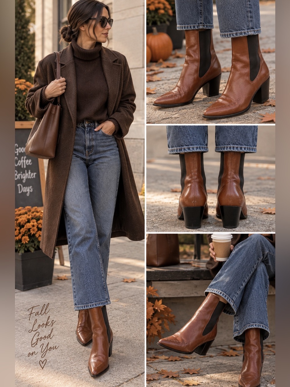 Derek Lam Brown Leather Western Chelsea Boots Women’s 9 B Made in Italy